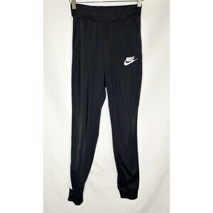Nike Women's Tapered Black‎ Pull-On Track Pants White Stripes SIZE X-SMALL